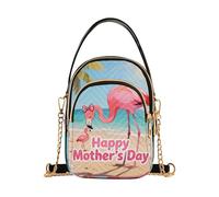Nexawaveo Pequeños bolsos cruzados para mujer, bolsos acolchados para hombro, cartera para teléfono, bolsa de cadena, Flamingo Mom para el Día de la Madre