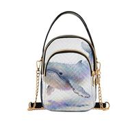 Nexawaveo Pequeños bolsos cruzados para mujer, bolsos acolchados para hombro, cartera para teléfono, bolsa de cadena, Salpicadura de ballena brillante