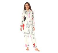 Nexawaveo Pijama enterizo de forro polar ultrasuave para adultos, diseño de corazones amables, acogedor, con capucha y bolsillo, Loving Hearts Hug, XX-Large