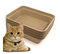 Nexboraque Paquete de 8 cajas de arena desechables para gatos, 17 x 13.2 x 4 pulgadas, caja de arena grande para gatitos, bandeja de papel para hámster, cobayas, conejo, portátil