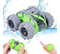NEXBOX Coche anfibio teledirigido regalos - Coche RC para niños 4WD doble cara coche con luces LED, 2,4 GHz impermeable piscina vehículo juguete para niños niñas