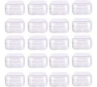 Nexbrill 20 cajas de almacenamiento de plástico transparente con ganchos, cajas organizadoras cuadradas para joyas, cuentas, píldoras, aparejos de pesca, contenedor de viaje portátil de 3,5 x 3,5 cm
