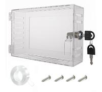 Nexbrill Caja de bloqueo de termostato con llave, apta para oficina en casa, escuela, cubierta protectora transparente PS que evita manipulaciones, funda de seguridad de 7.2 x 5 pulgadas