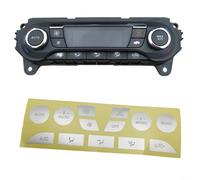 Nexbrill Calcomanía de reparación de botón de aire acondicionado para coche, calcomanía de vinilo plateado, letras blancas, ajuste firme, reducción de penetración de luz para restauración de molduras
