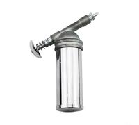 Nexbrill Dispensador manual de grasa 80CC de aleación de acero lubricador de mano boquilla en ángulo compacto para mini diseño ahorro de espacio, herramienta automotriz plateada para reparación de