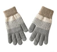 Nexbrill Guantes de punto con patrón jacquard, forro polar grueso, frío | Elegantes patrones jacquard, uso diario de moda, aislamiento cálido, material de punto suave, varios colores