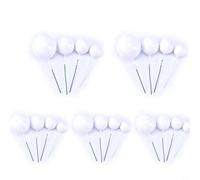 Nexbrill Juego de 20 bolas doradas para decoración de tartas para fiesta de cumpleaños, cupcakes, tamaños mixtos, 2 cm-4 cm, alambre de espuma (blanco)