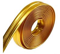 Nexbrill Juego de burlete de bronce para puerta y ventana, juego de burlete de metal flexible para puertas exteriores, marcos de madera (dorado, 3 cm)