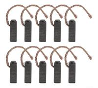 Nexbrill Juego de cepillos de carbón de 5 x 6 x 14 mm, con cables de alambre, 10 piezas de repuesto de alta resistencia, para taladros eléctricos, sierras, amoladoras, aspiradoras
