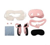 Nexbrill Juego de funda protectora de silicona para Meta, funda para auriculares VR 7 en 1 con almohadilla nasal antifugas, piel suave a prueba de golpes para juegos (rosa)