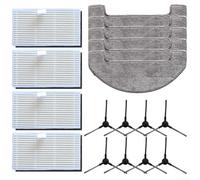 Nexbrill Kit de piezas de aspiradora robot con 8 cepillos laterales, 5 paños de fregona y 4 filtros para MONSGA MS1 MAX, accesorios de repuesto fáciles de instalar para limpieza profunda de esquinas y