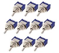 Nexbrill MTS-102 - Juego de 10 interruptores en miniatura para interruptores de palanca SPDT ON-ON, 6 A, 125 V CA o 3 A 250 VCA, interruptor eléctrico de doble tiro de un solo polo para proyectos