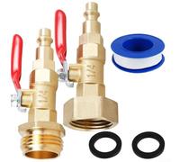 Nexbrill Paquete de 2 adaptadores de latón para invernadero RV con válvula de bola, conector de aspersor de rosca de 1/4 pulgadas para manguera de jardín y sistema de rociadores para invierno
