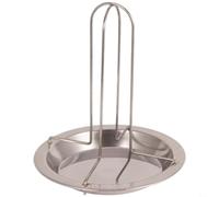 Nexbrill Parrilla plegable de acero inoxidable con bandeja de goteo, camping, senderismo, cocina al aire libre, carbón vegetal para fogata, uso en horno, 19,5 x 19,5 x 16,5 cm (pequeño)