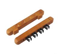 Nexbrill Soporte de pared para tacos de billar de madera, soporte de 4 ranuras para accesorios de mesa de billar, organizador de almacenamiento para tacos, guantes, toallas, negro, rojo y amarillo