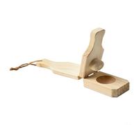 Nexbrill Tostonera - Prensa de plátano de madera para plátanos verdes, 2 en 1 para crear tostones y tazas crujientes, herramienta de cocina compacta para aperitivos fritos, madera natural, 16 x 6 x 6