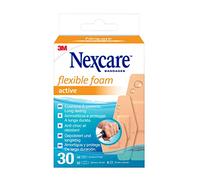 Nexcare Apósitos Active Flexible Foam, tamaños variados, 30 apósitos por paquete, apósitos transpirables e impermeables para heridas menores, rasguños, apósitos para kits de primeros auxilios