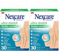 Nexcare Apósitos Ultra Strech Flexible Comfort Foam, tamaños variados, 30 apósitos por paquete, apósitos transpirables e impermeables para heridas menores, rasguños, para kits de primeros auxilios