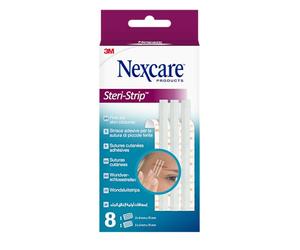 Nexcare Cierres de Piel Steri-Strip, Tamaños Variados, 8 tiras adhesivas por paquete, adecuados para asegurar y cerrar pequeños cortes y heridas, apósitos para kits de primeros auxilios