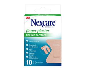 Nexcare Flexible Comfort Finger tiras adhesivas, 44,5 mm x 51 mm, paquete de 10 unids
