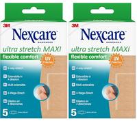 Nexcare Ultra Stretch MAXI Flexible Comfort Tiras, 50 mm x 101 mm, 5/Pack (Paquete de 2)