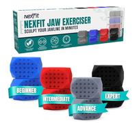 NexFit Ejercitador de mandíbula para hombres y mujeres, dispositivo de tonificación de cara y cuello de resistencia de 4 niveles, reductor de barbilla de silicona de grado alimenticio, kit de 8 piezas