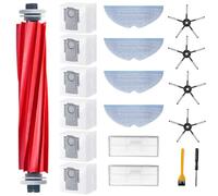 NexHarb 19 Accesorios Recambios para Roborock S7 MaxV Ultra /S7 Max ultra /S7 Pro Ultra Robot Aspirador Kit Repuesto con 1 Cepillo Principal, 6 Bolsas, 4 Paños, 2 Filtros, 4 Cepillos Laterales(Negro)
