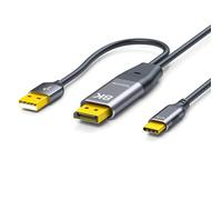 NEXHYPE Cable DisplayPort a USB-C 8K a 60Hz, adaptador de cable DP a tipo C macho, convertidor de 6.5 pies para pantalla Apple Studio, pantalla portátil, gafas AR, cable de conversión de dispositivo