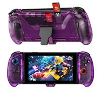 NexiGo Hall Effect Gripcon con Kickstand y Salida HDMI para acoplar a la TV, Joystick de detección de Hall para Switch/Switch OLED, Modo portátil, Puerto HDMI y USB 3.0, Morado