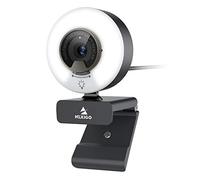NexiGo N960E Webcam AutoFocus de 60FPS con Luz de Anillo y Cubierta de Privacidad, 1080P Cámara Web, Micrófonos Estéreo Duales, para Zoom, Skype, Teams