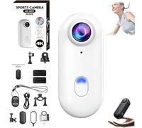 Nexo25 Camera, Motiontrail - Nexo25 Black Camera, POV Cameras 4k Motiontrail, with Ip68 Waterproof Wearable Action CAM, Magnetic Clip, 360° Rotation, for Travel, Outdoor Sports (White-4K-B+32G)