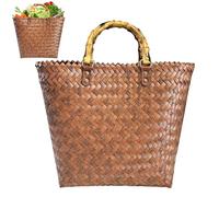 Nexoria Bolsa de compras portátil grande con asas Silla de playa de plástico ligero para mujer al aire libre (A)
