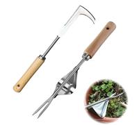 Nexoria Rascador de juntas, cortador de malas hierbas de acero inoxidable con mango, limpiador de juntas para eliminar musgo y malas hierbas, herramienta manual para jardín (AB)