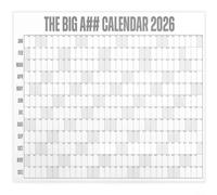 NexRen Big A## 2026 Calendario de pared de borrado en seco, 4 pies, multicolor, para planificación anual y seguimiento de objetivos, material de papel sostenible (gris)