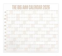NexRen Big A## 2026 Calendario de pared de borrado en seco, 4 pies, multicolor, para planificación anual y seguimiento de objetivos, material de papel sostenible (caqui)