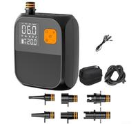 NexRen Bomba de aire eléctrica de alta presión 25PSI inflador inalámbrico 6000mAh pantalla táctil LED SOS luz para deportes acuáticos al aire libre