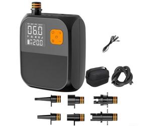 NexRen Bomba de aire eléctrica de alta presión 25PSI inflador inalámbrico 6000mAh pantalla táctil LED SOS luz para deportes acuáticos al aire libre