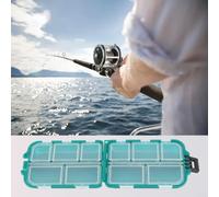 NexRen Caja de aparejos de pesca de 10 rejillas para anzuelos, cebos, señuelos, anillos divididos, líderes y otros equipos de pesca pequeños (negro)