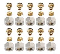 NexRen Conector múltiple de calefacción por suelo radiante de 16 mm, conectores de tubería Eurocone, accesorio de latón con chapado en níquel para uso residencial y comercial (10 unidades)