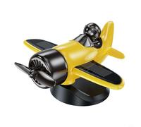 NexRen Decoración dinámica de aviones alimentada por energía solar, adorno de avión para coches, hélice giratoria, luchador, mejora el placer de conducción (amarillo)