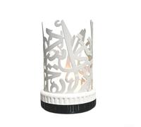 Nexren Portavelas de hierro con motivos de decoración europea para velas cónicas que ofrece un rendimiento constante y cohesión visual en entornos domésticos (blanco)