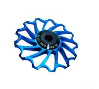 NexRen Rueda de tensión de cadena de aleación de aluminio diseñada específicamente para optimización y afinación de la transmisión de la rueda trasera de bicicleta de montaña (13T azul)