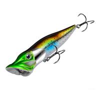 NexRen Topwater - Señuelo de pesca Popper, cebo de lubina ABS con ojos 3D, bolas de sonajero interior, ruidoso para acción de salpicaduras y anzuelos agudos, 12 cm, 19 g, para pesca de lucio y perca