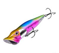 NexRen Topwater - Señuelo de pesca Popper, cebo de lubina ABS con ojos 3D, bolas de sonajero interior, ruidoso para acción de salpicaduras y anzuelos agudos, 12 cm, 19 g, para pesca de lucio y perca