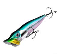 NexRen Topwater - Señuelo de pesca Popper, cebo de lubina ABS con ojos 3D, bolas de sonajero interior, ruidoso para acción de salpicaduras y anzuelos agudos, 12 cm, 19 g, para pesca de lucio y perca