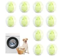 NEXROLA quita bolas de la ropa pack de 12, quita pelos mascota de alta eficacia quitamanchas y antienredos, atrapa pelos lavadora para quitar manchas/ablandar/proteger la ropa 12 x 9 x 3,5 cm, (verde)