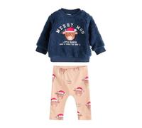 NEXT Bebé Conjunto de leggings y top de polar para bebé Navy Christmas Hamish 6 Meses-9 Meses
