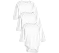 NEXT Bebé Pack de 3 bodis de bebé de manga larga Kind To Skin Blanco 18 Meses-24 Meses