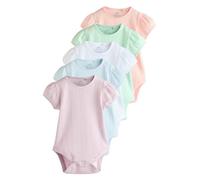 NEXT Bebé Pack de 5 bodis de manga corta de punto calado para bebé Pastels 3 Meses-6 Meses