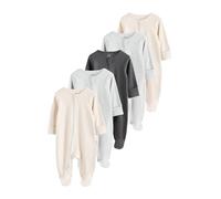 NEXT Bebé Pack de 5 Pijamas Tipo Pelele con pies y Cremallera bidireccional para bebé